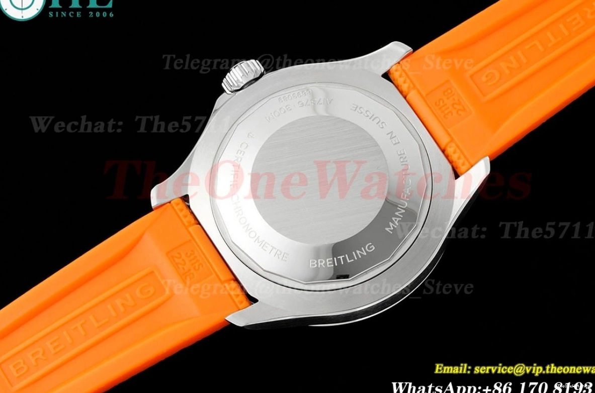 Rubber Colorful Orange A2824 Dial on TF SS RU Superocean 42mm Strap 0324